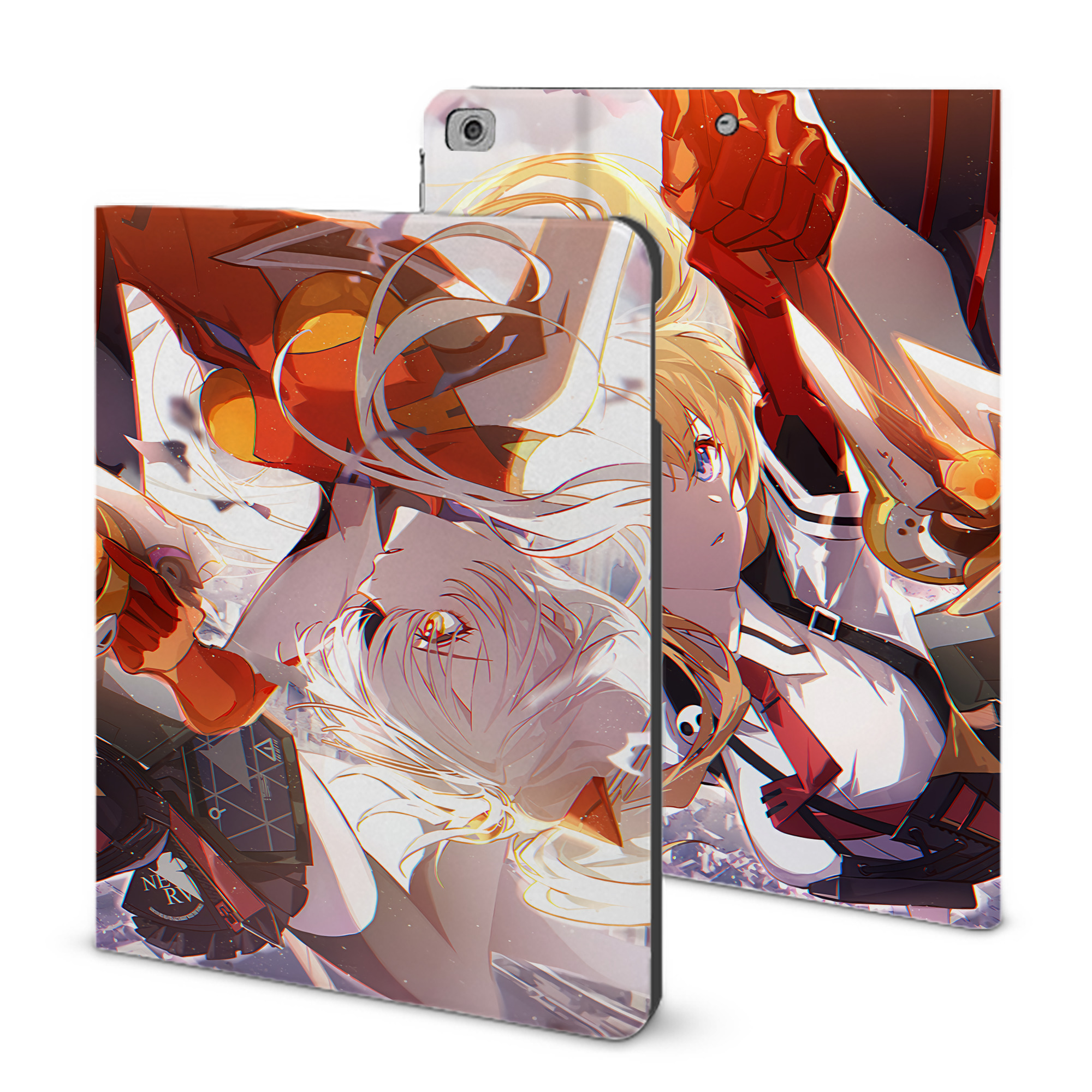 （画像用） EVA 新世紀エヴァンゲリオン IPad ケース ブック型 PUレザー TPU 耐衝撃 軽量 薄型 ペン収納なし 全面保護 IPad 各モデル対応